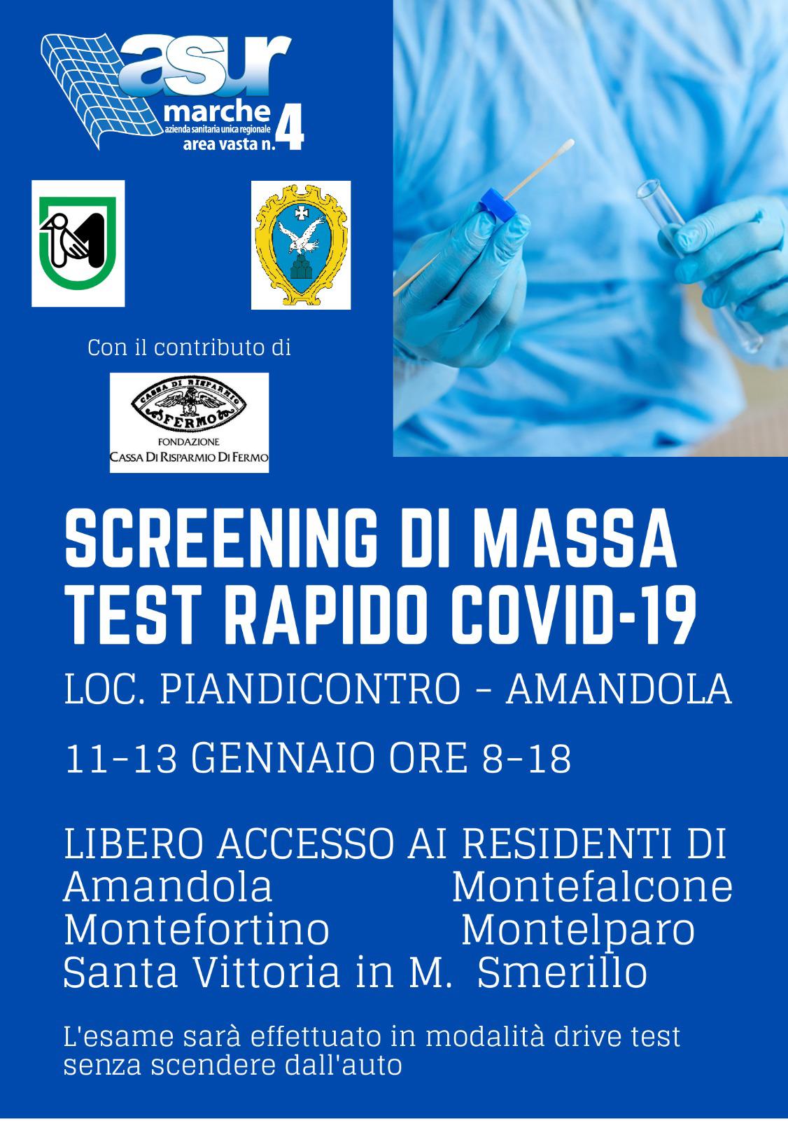 SCREENING DI MASSA TEST RAPIDO COVID-19. AGGIORNAMENTO 
